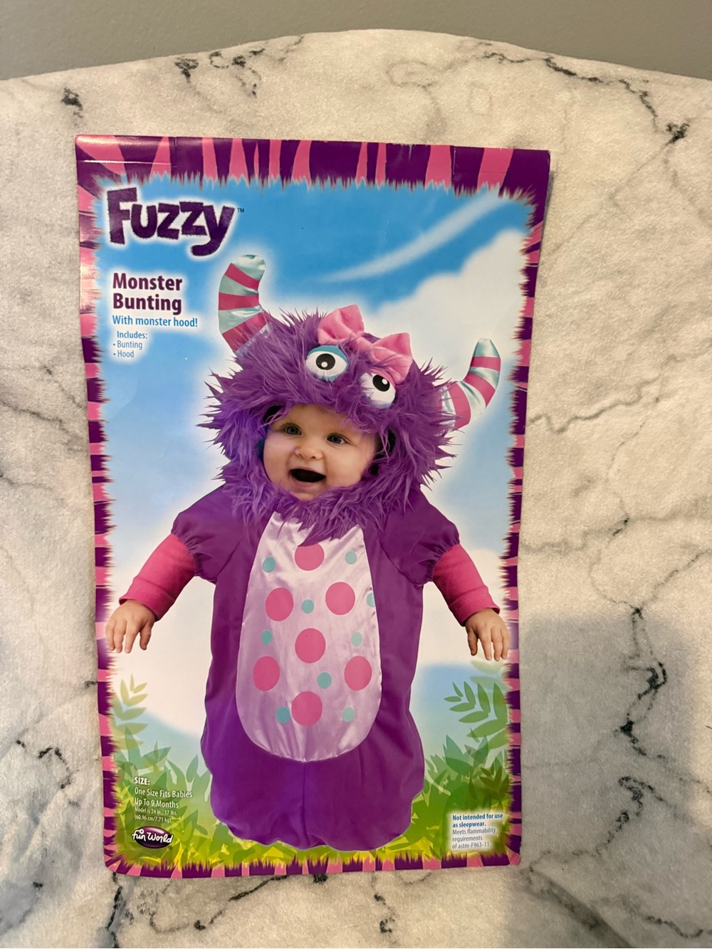 Fuzzy Purple Monster Bunting Costume with Hood - Kids Halloween